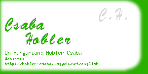 csaba hobler business card